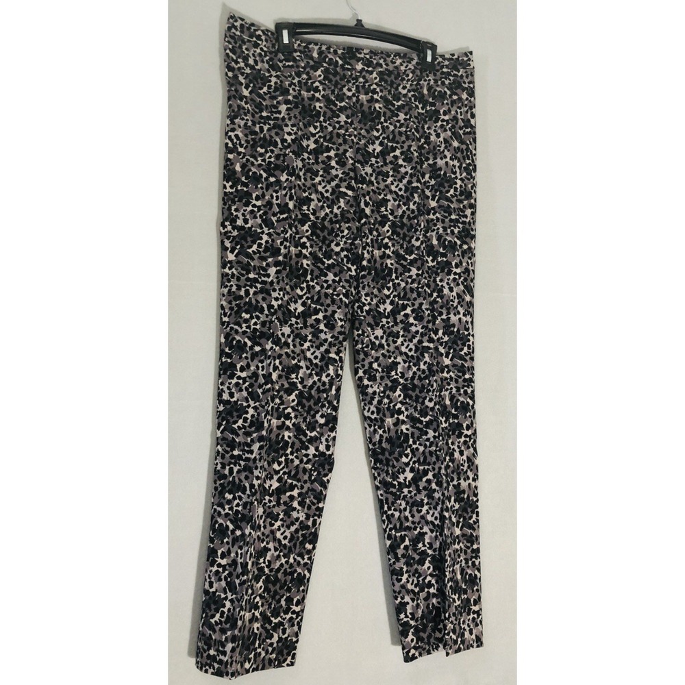 Isaac Mizrahi Live! 24/7 Stretch Pants Black Leopard Print 16 Reg NEW IN BAG